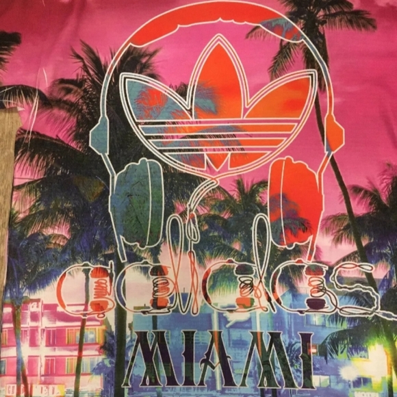 Adidas Mens Extra Large Miami Headphones T Shirt - Picture 3 of 5